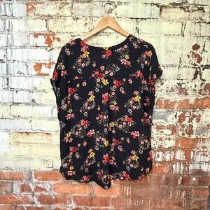 Torrid Black Floral Blouse